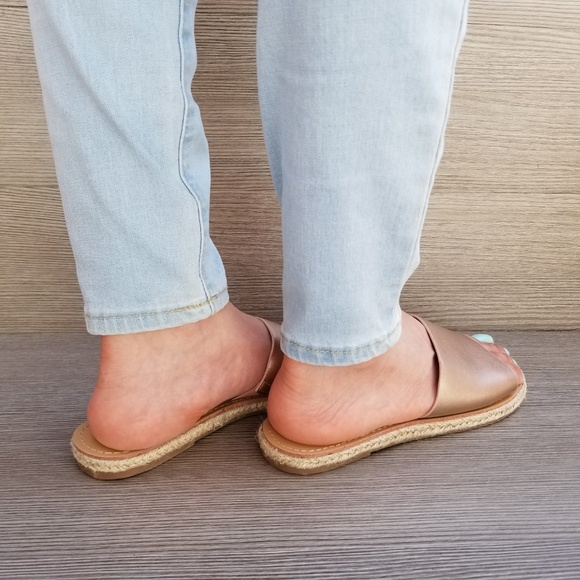 RoseGold Slip on Slider Flat Sandal Espadrille-C - Picture 8 of 8